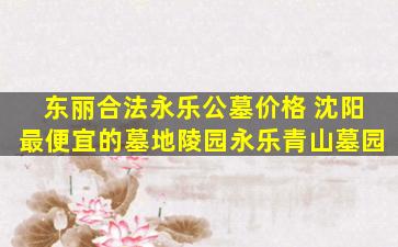东丽合法永乐公墓价格 沈阳最便宜的墓地陵园永乐青山墓园